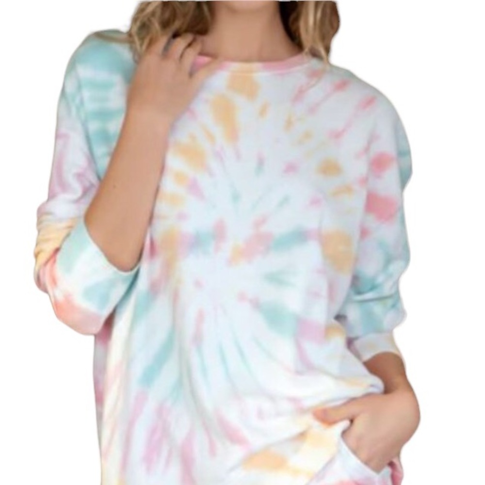 Shiraleah Cali Multi Tie Dye Sweatshirt Sz XL